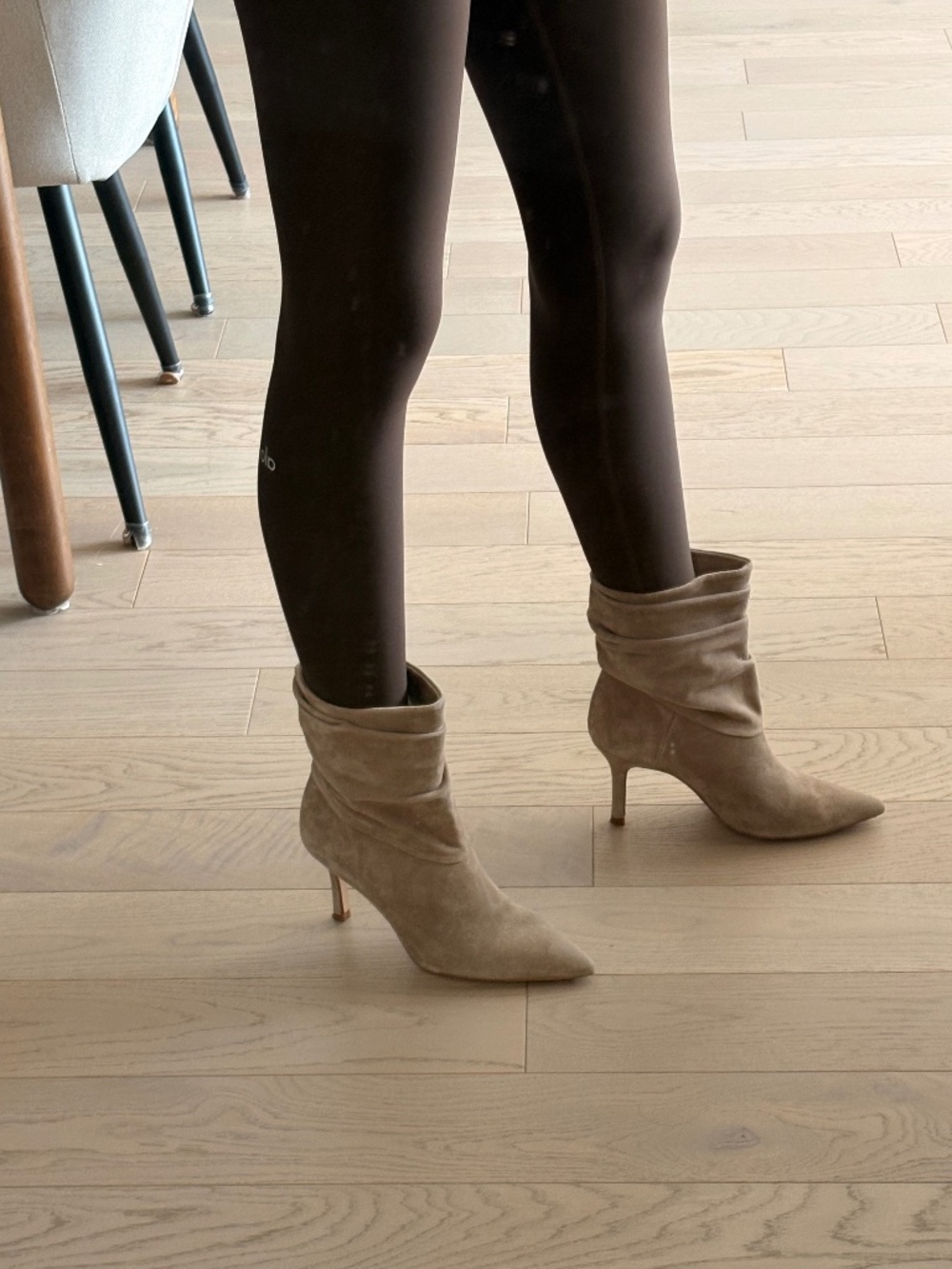 Zara suede short heeled booties size 8